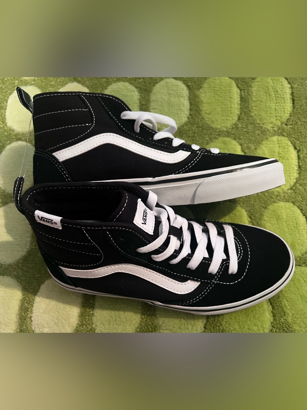 5 big kids Vans Sk8-mid hi Classic Youth Black & White Sneakers shoes New